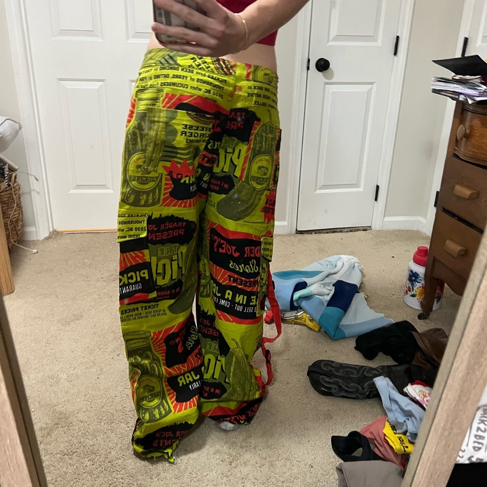 Trader Joes Pickle bag pants - Picture 2 of 4